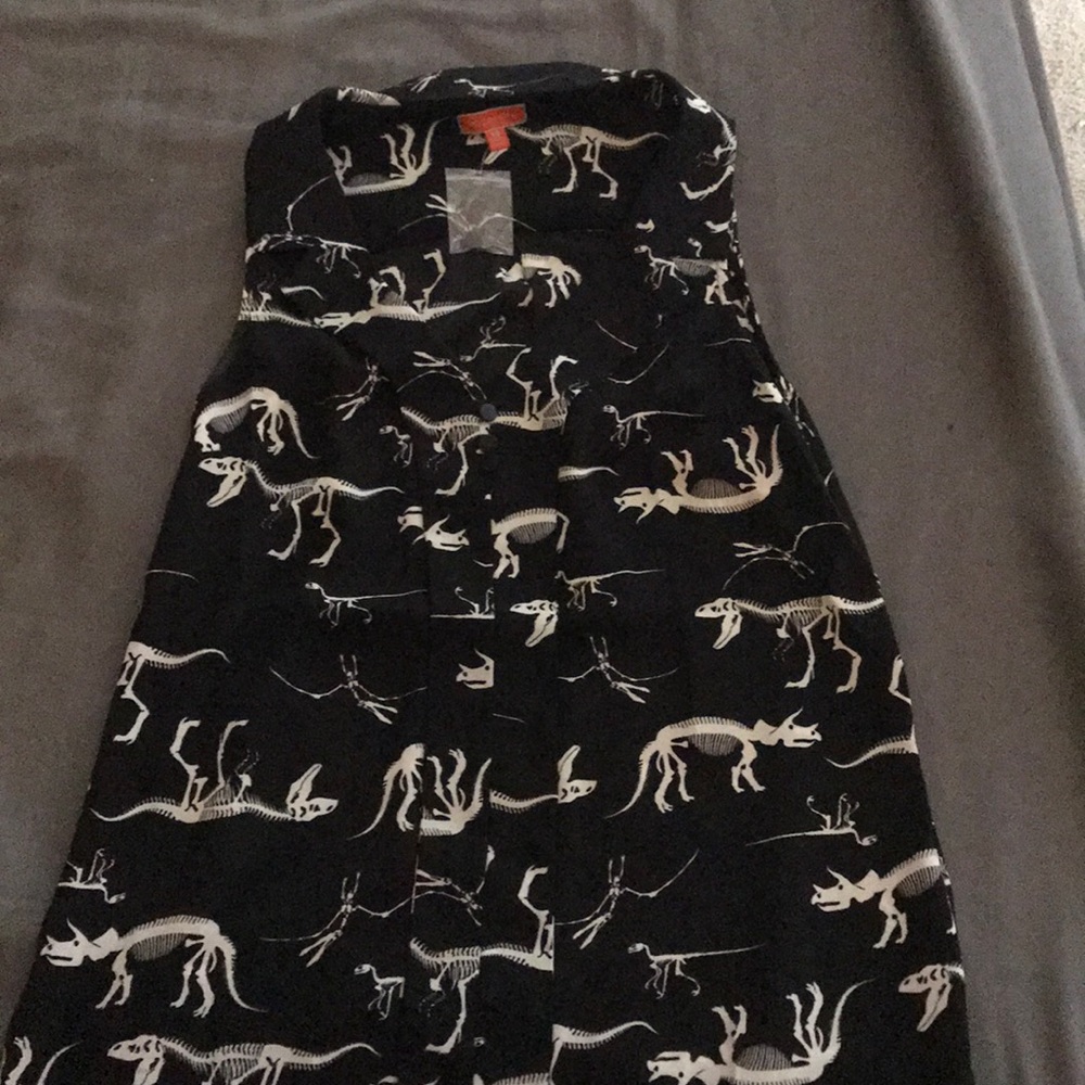 Dinosaur skeleton sleeveless blouse